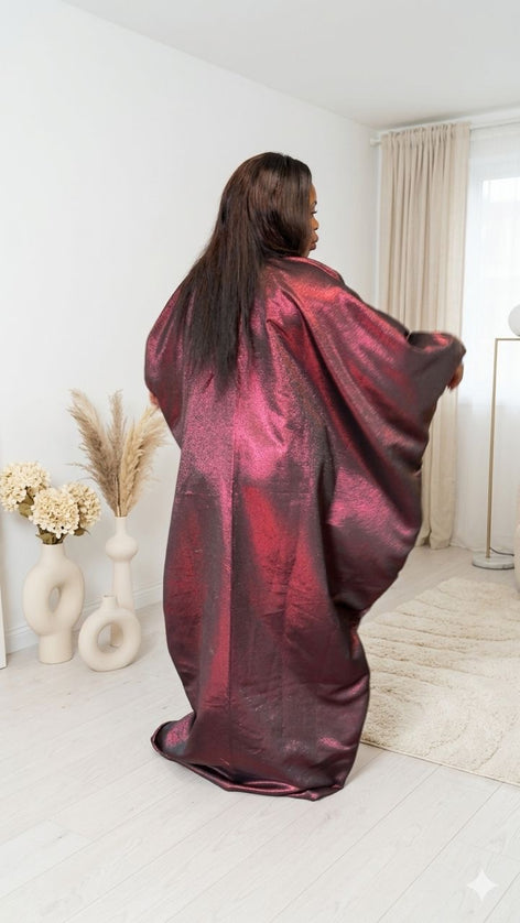 Ada Burgundy  Boubou Brocade