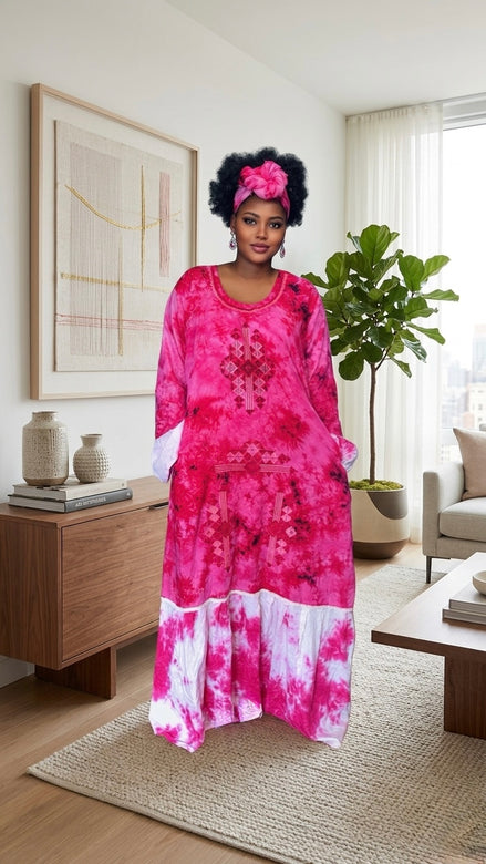 Yassa Deep Pink-White Dress